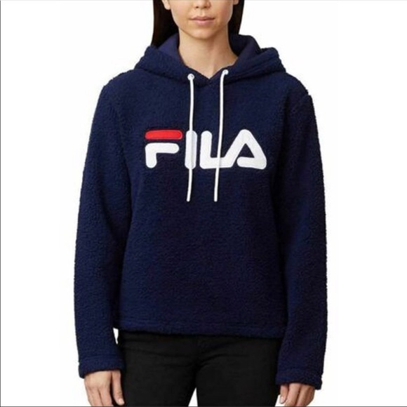 FILA Navy Sherpa Hoodie - Picture 2 of 6
